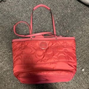 Coach pink shoulder purse